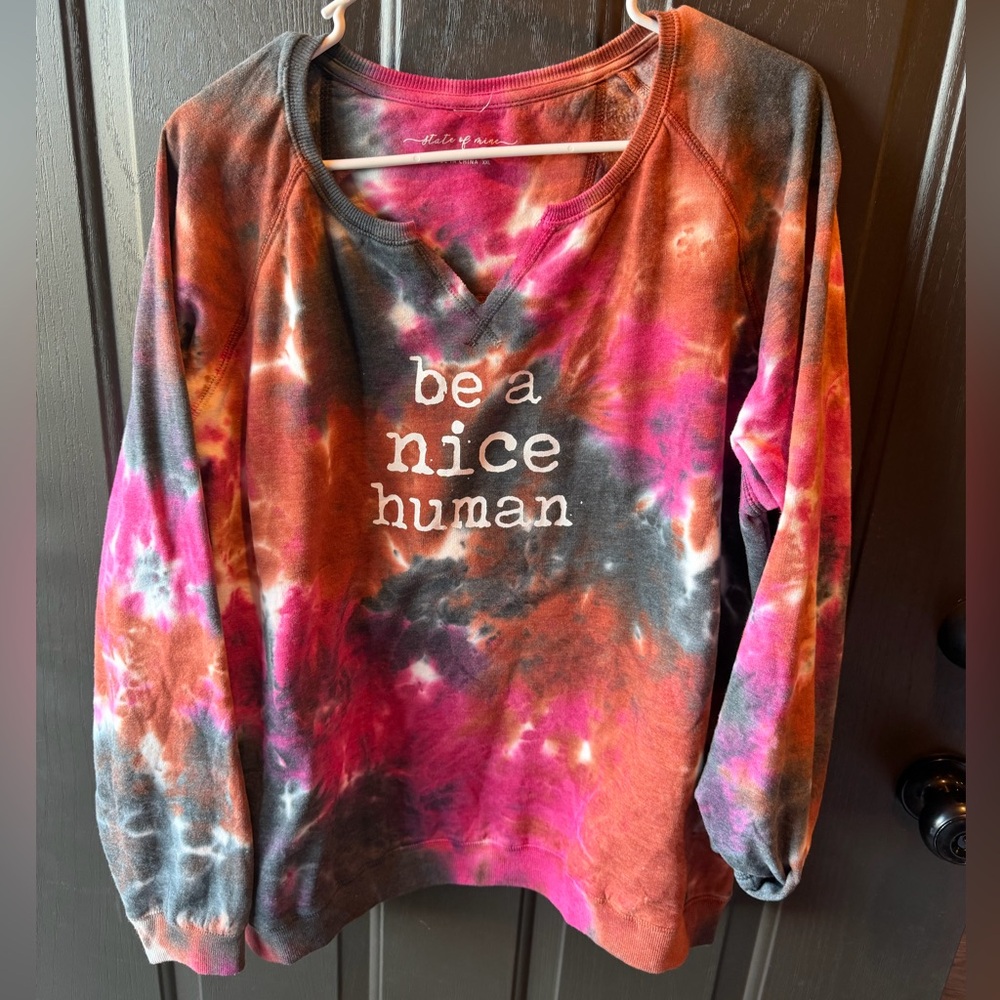 Tie-Dye 'Be a Nice Human' Sweatshirt